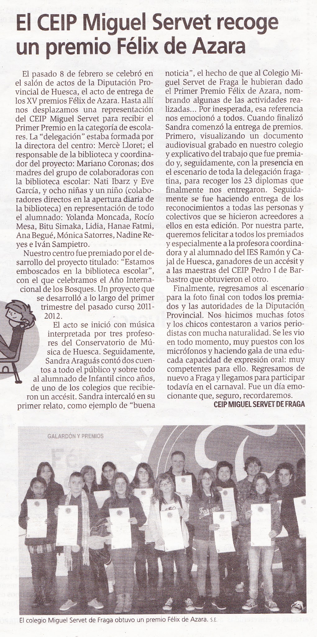 Lee más sobre el artículo CEIP Miguel Servet en los Félix de Azara