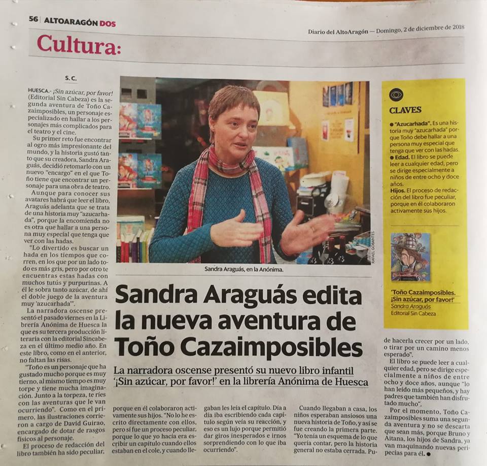 Lee más sobre el artículo Toño Cazaimposibles. ¡Sin azúcar, por favor! en la prensa